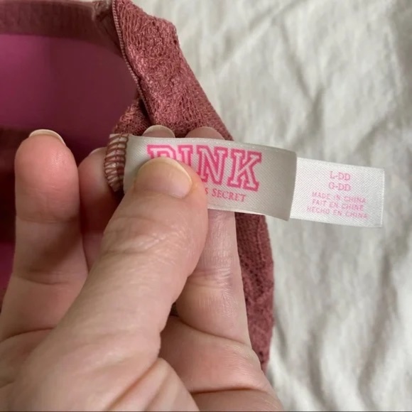 VS PINK High Neck Floral Lace Bralette L-DD - Picture 6 of 10